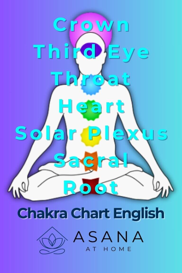 outline of a man displaying a chakra chart in english