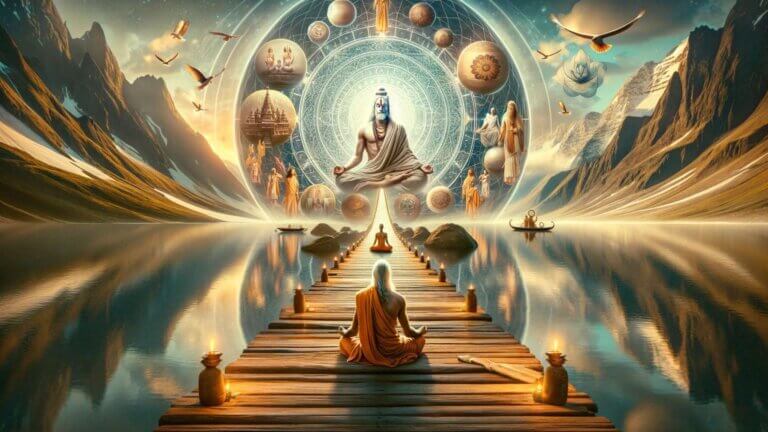 meditation in front of a deity Bhagavad Gita Quotes on postive thinking