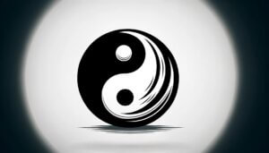 picture of Yin Yang Symbol. Yin Yoga's philosophy comes from the Yin Elements