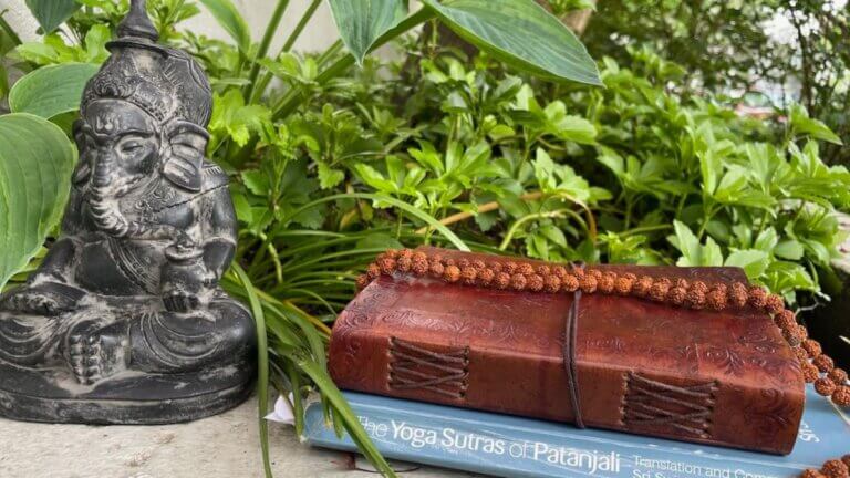 Yoga philosophy study materials including Yoga Sutras and Bhagavad Gita