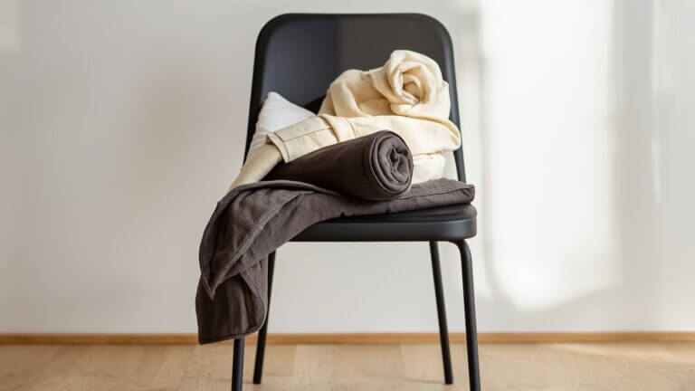 Yoga Props on a Chair