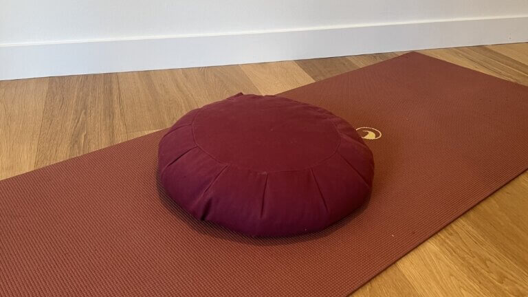 Red Meditation Cushion (Zafu) for yin yoga practice